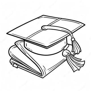 Pagina De Colorat Cu Palarie De Absolvire Si Diploma 102992 41119