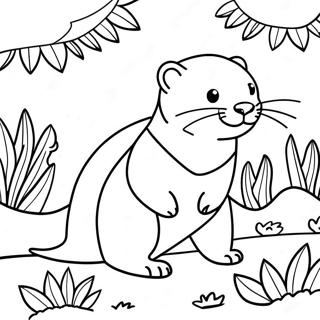 Pagina De Colorat Cu O Nurca Explorand O Gradina 103148-41245