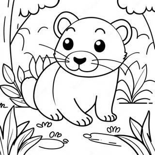 Pagina De Colorat Cu O Nurca Explorand O Gradina 103148-41247