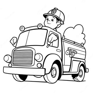 Pagina De Colorat Cu Sam Pompierul Si Camionul De Pompieri 103301 41363