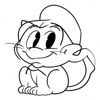 Pagina De Colorat Cu Pisica Smurf Aventuroasa 103328 41386