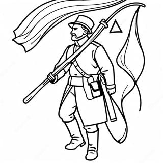 Pagini De Colorat Cu Purtatorul De Steag Din Razboiul Civil 103354 41409