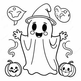 Pagini De Colorat Cu Fantome Vintage De Halloween Jucause 103431 41472