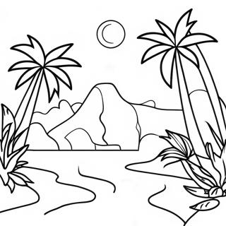 Pagina De Colorat Cu Paradisul Tropical De Vara 103841-41782
