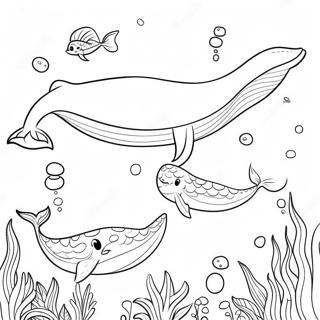 Pagini De Colorat Cu Familia De Balene Albastre Fericite 103973 41889