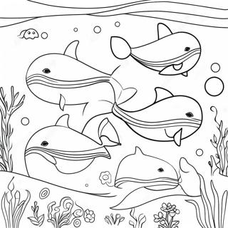 Pagini De Colorat Cu Familia De Balene Albastre Fericite 103973 41890