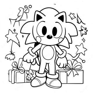 Sonic Si Prietenii In Aventura De Craciun Pagina De Colorat 104047-41944