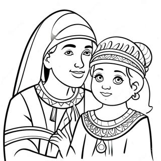 Pagina De Colorat Bebelusul Moise Cu Fiica Faraonului 104562-42351