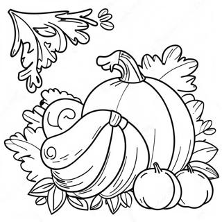 Pagini De Colorat Cu Cornucopia De Ziua Recunostintei 10512 1742