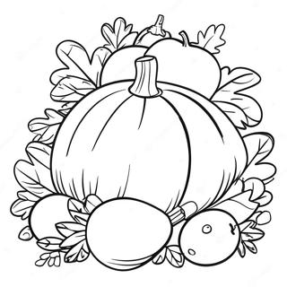 Pagini De Colorat Cu Cornucopia De Ziua Recunostintei 10512 1743