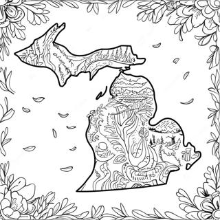Pagina De Colorat Harta Colorata A Statului Michigan 105356 42976