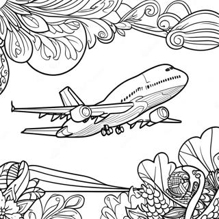 Pagini De Colorat Cu Avionul A380 In Zbor 105563-43129