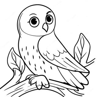 Pagini De Colorat Cu Hedwig Asezata Pe O Ramura 105874-43378