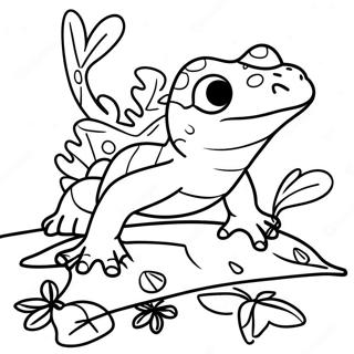 Pagini De Colorat Cu Triton Jucaus Pe O Frunza 106132-43582