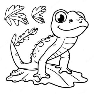 Pagini De Colorat Cu Triton Jucaus Pe O Frunza 106132-43583