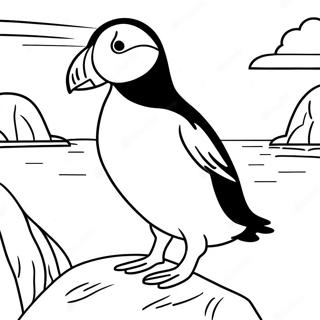 Stânca Puffin Desene De Colorat