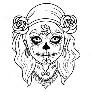 Pagini De Colorat Cu Fata Gangsta Sugar Skull 106309-43707