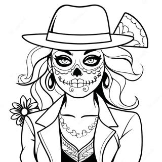 Pagini De Colorat Cu Fata Gangsta Sugar Skull Cool 106310-43709