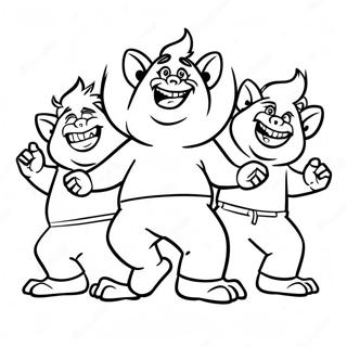 Pagini De Colorat Cu Floyd Troll Dansand Cu Prietenii 106338 43738