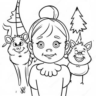 Pagina De Colorat Cindy Lou Who Cu Prietenii Din Whoville 106442-43823
