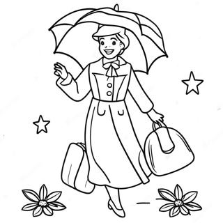 Pagina De Colorat Mary Poppins Cu Geanta Magica 106493-43864