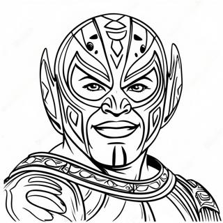 Pagina De Colorat Rey Mysterio Cu Costum Colorat 106722-44037