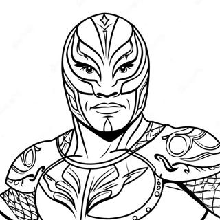 Pagina De Colorat Rey Mysterio Cu Costum Colorat 106722-44038
