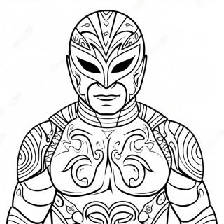 Pagina De Colorat Rey Mysterio Cu Costum Colorat 106722-44039