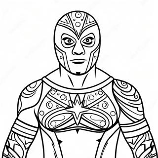 Pagina De Colorat Rey Mysterio Cu Costum Colorat 106722-44040