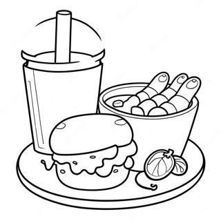 Pagini De Colorat Cu Nuggets De Pui Si Sos De Inmuiat 106978-44242