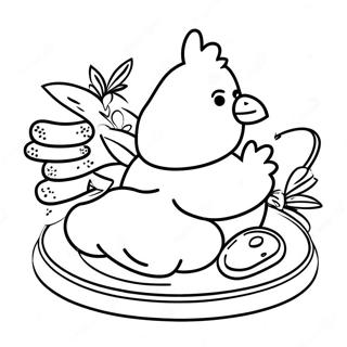 Pagini De Colorat Cu Nuggets De Pui Si Sos De Inmuiat 106978-44243