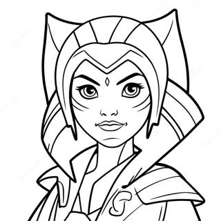 Pagini De Colorat Cu Ahsoka Tano In Roba De Jedi 107257 44461