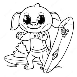 Pagina De Colorat Zuma Cu Placa De Surf 107514-44661