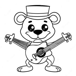 Pagina De Colorat Cu Glamrock Freddy Cu Chitara 107591 44719