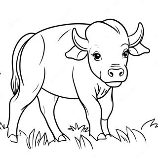 Pagina De Colorat Cu Vitel De Bivol Jucandu Se 107642-44764