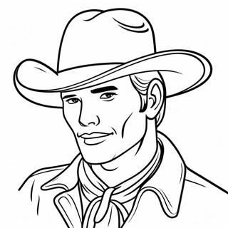 Pagina De Colorat Cu Cantaret Country Cu Palarie De Cowboy 107694-44801