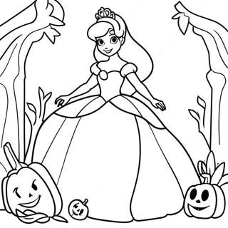 Prințesele Disney De Halloween Desene De Colorat