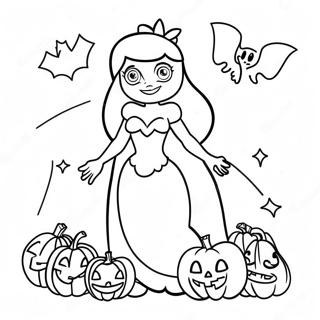 Pagini De Colorat Cu Ariel Si Dovlecii De Halloween 108024 45058