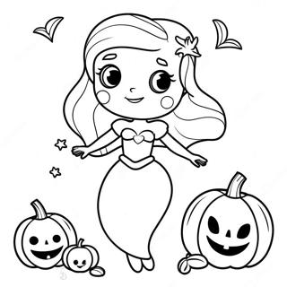 Pagini De Colorat Cu Ariel Si Dovlecii De Halloween 108024 45060