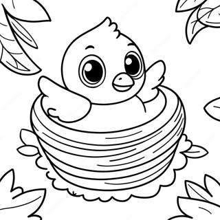 Pagini De Colorat Cu Cuib De Pui De Pasare Dragut 108205-45196