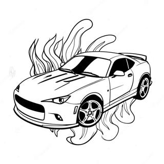 Pagini De Colorat Cu Masini De Drift Elegante Cu Flacari 108285-45262