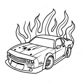 Pagini De Colorat Cu Masini De Drift Elegante Cu Flacari 108285-45264