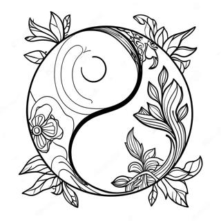 Pagini De Colorat Yin Yang Cu Elemente Din Natura 108362 45318