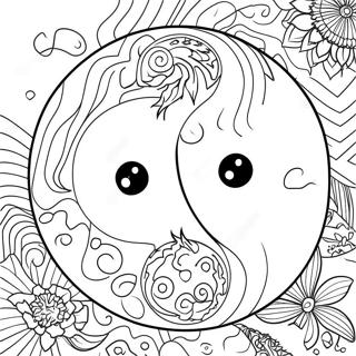 Yin Yang Pagini de colorat