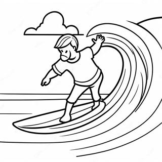 Pagini De Colorat Cu Copii Surfand Pe Valuri Mari 108827-45682