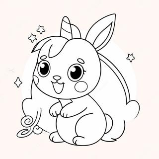 Iepuras Unicorn Dragut Cu Scantei Pagina De Colorat 109443 46223