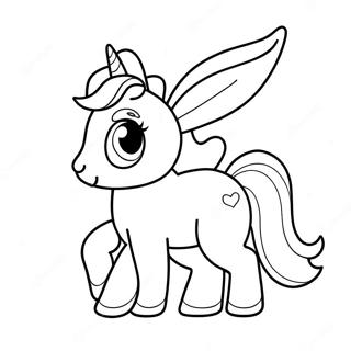 Iepuras Unicorn Cu Un Corn Stralucitor Pagina De Colorat 109445-46231