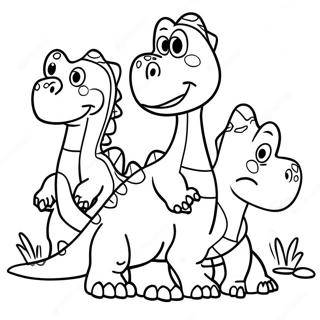 Familia De Dinozauri Prietenosi Desene De Colorat 109650-46387