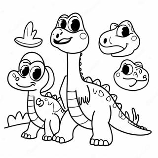 Familia De Dinozauri Prietenosi Desene De Colorat 109650-46388
