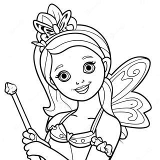 Pagina De Colorat Barbie Zana Stralucitoare Cu Bagheta 110136 46764